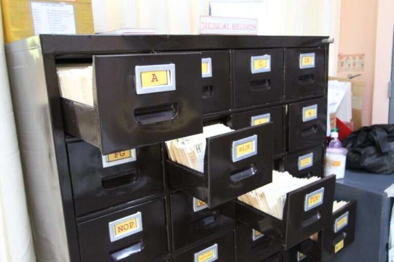 Patients records in the CNU clinic sorted systematically
